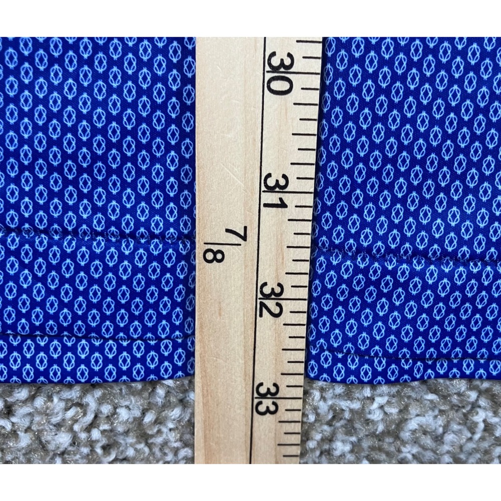 Peter Millar Featherweight Polo Shirt XXL Blue Geometric Knot UPF 850 *Golf Logo - Picture 10 of 10